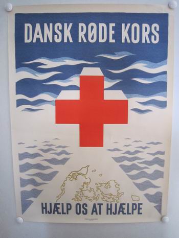 DANSK RØDE KORS - HJÆLP OS AT HJÆLPE  plakat