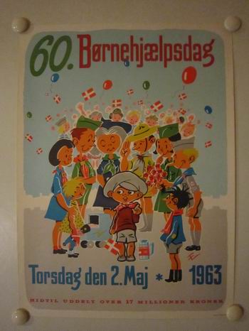 60. BØRNEHJØLPSDAG Torsdag den2 Maj 1963 - org plakat
