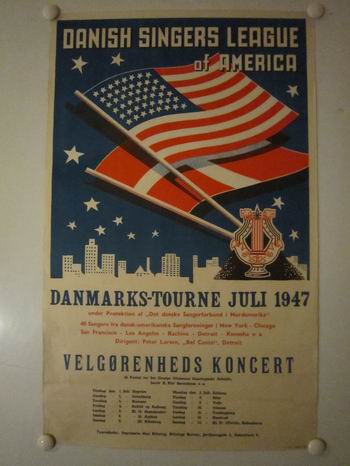 DANISH SINGERS LEAGUE of AMERICA - DANMARKS-TOURNE KULI 1947 - o