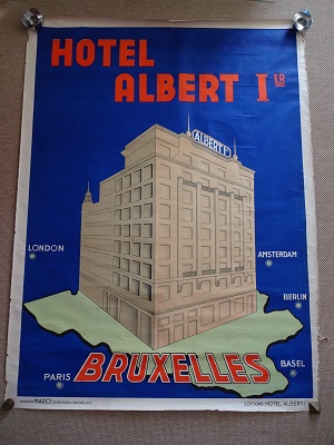 HOTEL ALBERT Ier - BRUXELLES - vintage org poster