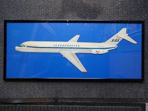 SAS - SCANDINAVIAN AIRLINES SYSTEM - org vintage cardboard-sign