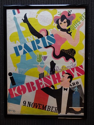 PARIS I KØBENHAVN LA ROTUNDE 9. NOVEMBER - org vintage poster