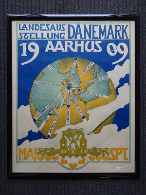 LANDESAUFSTELLUNG DANEMARK - AARHUS 1909 MAJ-SPT -org vintage po