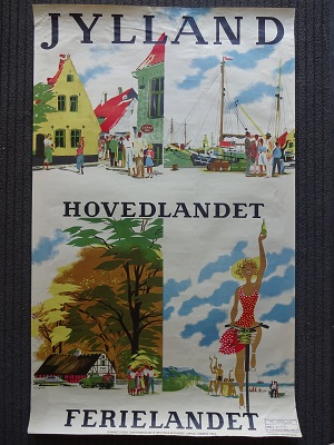 JYLLAND - HOVEDLANDET - FERIELANDET - org vintage poster