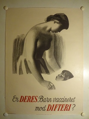 ER DERES BARN VACCINERET MOD DIFTERI - org vintage medical poste