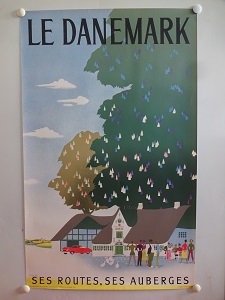 LE DANEMARK - SES ROUTES SES AUBERGES - original vintage poster