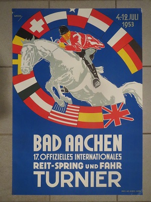 BAD AACHEN REIT SPRING und FAHR TUNIER 4-12 1953 - vintage poste