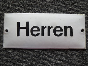 HERREN - org german train porcelain sign