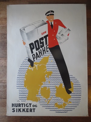 ...SOM POSTPAKKE HURTIGT OG SIKKERT - org vintage poster