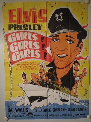 ELVIS PRESLEY - GIRLS GIRLS GIRLS -  vintage poster