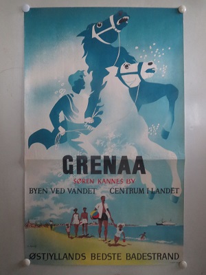 GRENAA ØSTJYLLANDS BEDSTE BADESTRAND - vintage poster