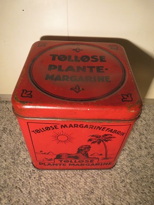 TØLLØSE MARGARINEFABRIK - vintage tin can - SOLD