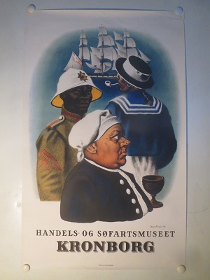 KRONBORG - HANDELS OG SØFARTSMUSEET - org vintage poster