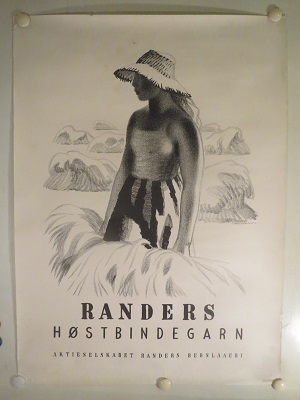 RANDERS HØSTBINDEGARN - org vintage poster