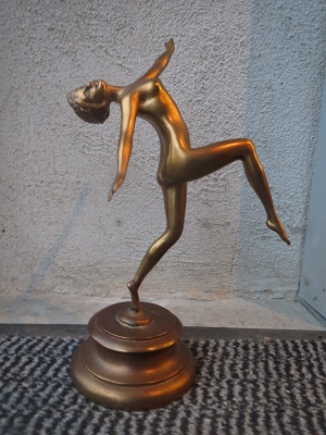 ART DECO DANCER -  vintage brass figurin