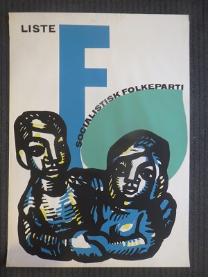 LISTE F - SOCIALISTISK FOLKEPARTI - org vintage poster