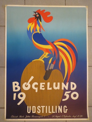 BØGELUND 1950 UDSTILLING -  vintage poster