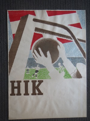HIK - HELLERUP IDRÆTS KLUB -  vintage soccer pposter