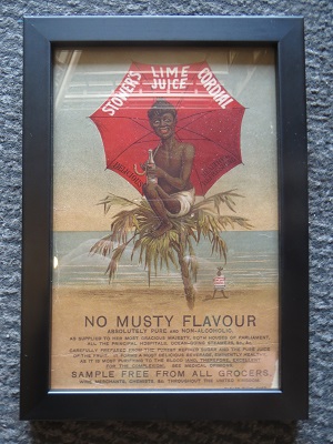 STOWES LIME JUICE CORDIAL - NO MUSTY FLAVOUR vintage mini poster