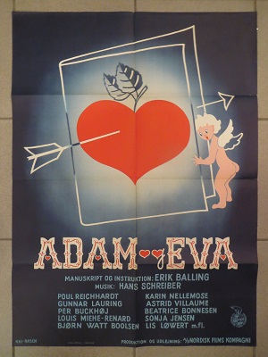 ADAM OG EVA af Erik Balling - org film plakat