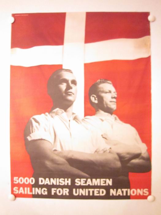 5000 DANISH SEAMEN SAILING FOR UNITED NATIONS - vintage poster