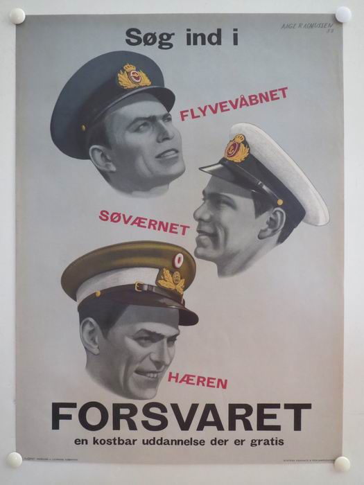 SØG IND I FLYVEVÅBNET SØVÆRNET HÆREN - FORSVARET -  vintage