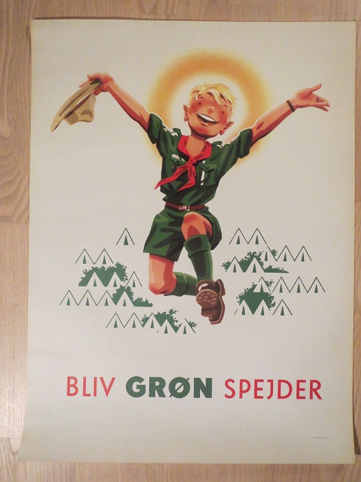 BLIV GRØN SPEJDER  - vintage poster