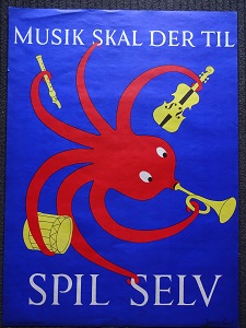 MUSIK SKAL DER TIL - SPIL SELV - org vintage poster - Billede 2