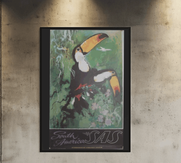 Otto Nielsen - South American by SAS Scandinavian airlines system plakat