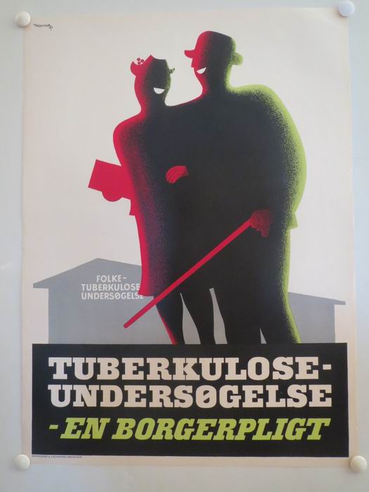 TIBERKULOSE-UNDERSØGELSE - EN BORGERPLIGT - vintage poster